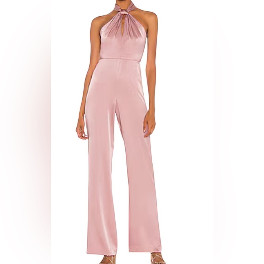 JAYGODFREY Pink Jumpsuit with Flowy Palazzo Style. H49